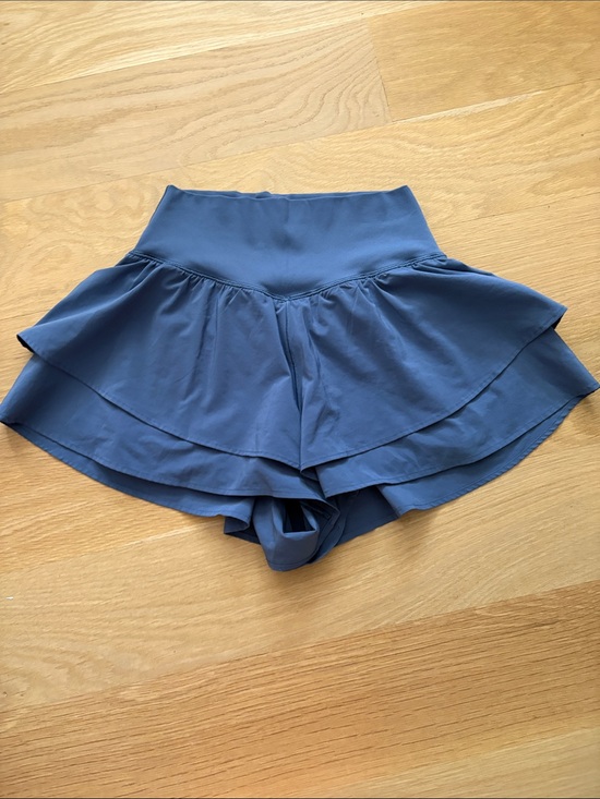 aerie Pants - aerie Slate Blue Layered Ruffle Skort